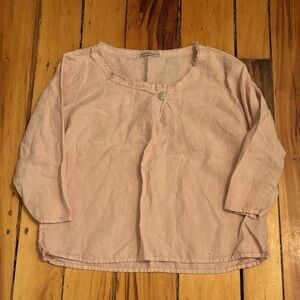 Cut Loose Pink Linen Tunic Shirt